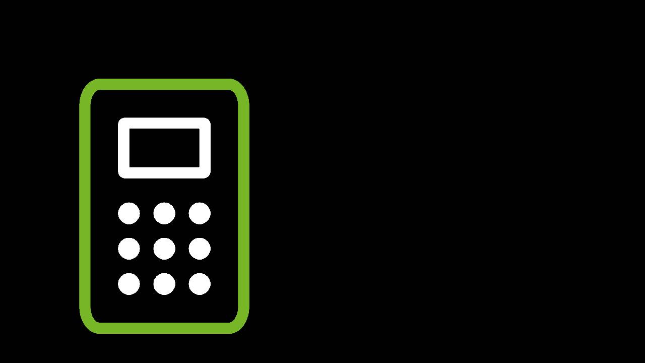 Stilisierter Taschenrechner vor schwarzem Hintergrund