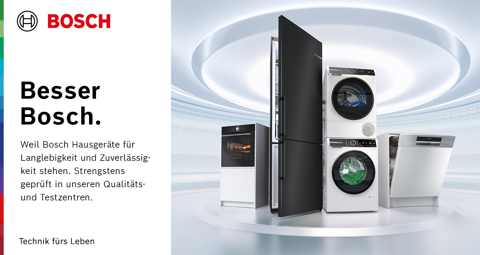 Besser Bosch Hausgeräte für Langlebigkeit Zuverlässigkeit geprüft in Qualitäts- und Testzentren