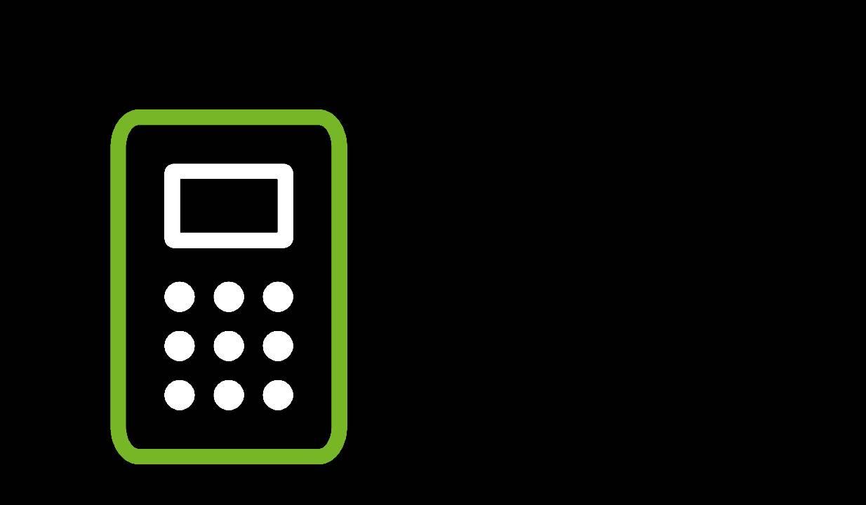 Stilisierter Taschenrechner vor schwarzem Hintergrund