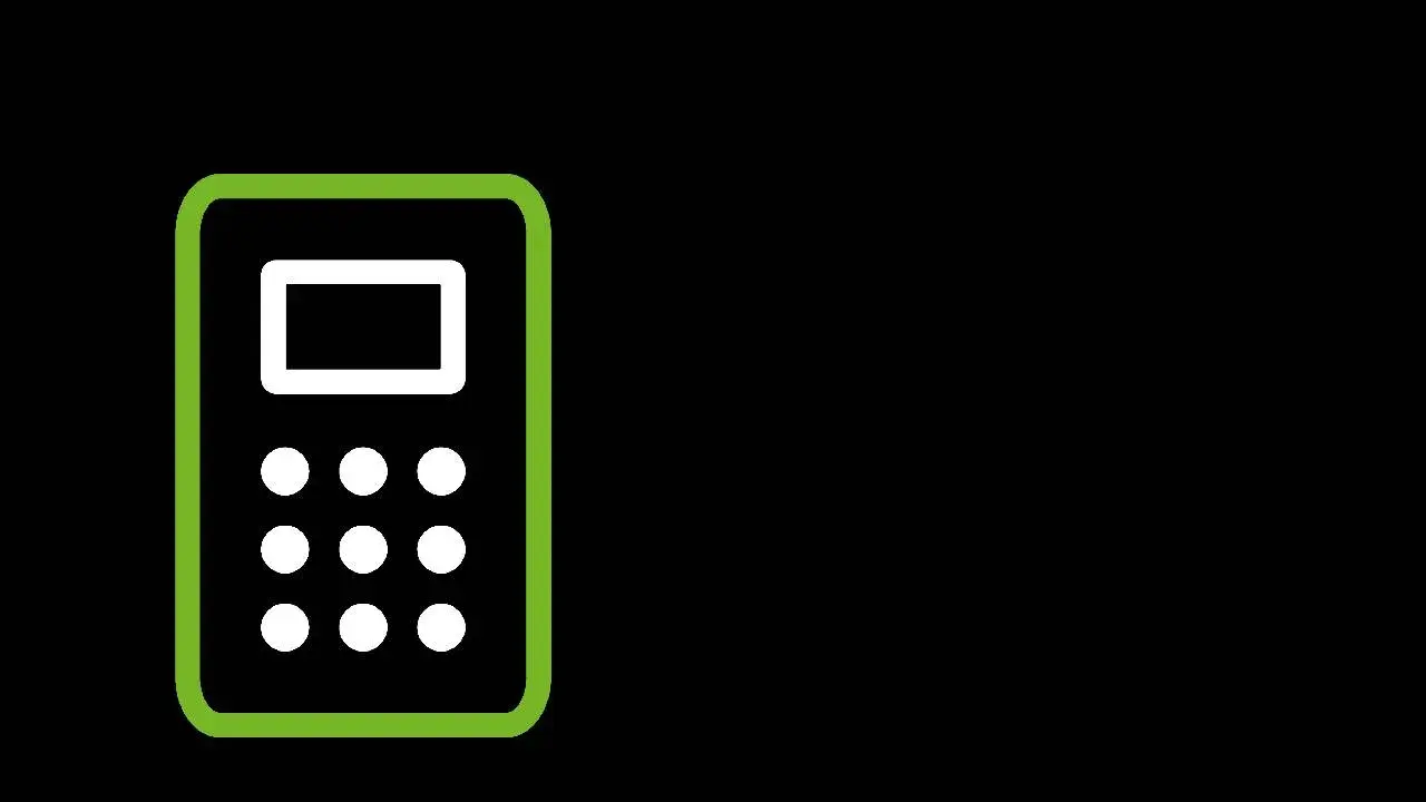 Stilisierter Taschenrechner vor schwarzem Hintergrund